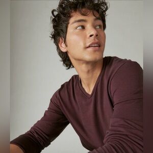 Lucky Brand Venice Burnout Long Sleeve V Neck NWTsize XXL Wine Tasting